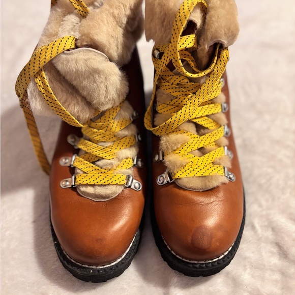 J. Crew Brown Winter Boots with Yellow Laces - Picture 4 of 8